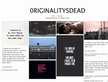 Tablet Screenshot of 0riginalitysdead.tumblr.com