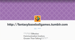 Desktop Screenshot of fantasybaseballgames.tumblr.com