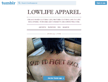 Tablet Screenshot of lowlifeapperal.tumblr.com