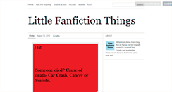 Desktop Screenshot of littlefanfictionthings.tumblr.com