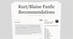 Desktop Screenshot of kurtblainefanfic.tumblr.com
