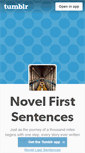 Mobile Screenshot of novelfirstsentences.tumblr.com