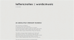 Desktop Screenshot of lettersnoteswordsmusic.tumblr.com