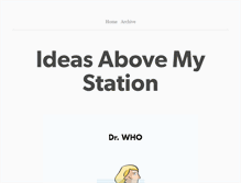 Tablet Screenshot of ideasabovemystation.tumblr.com