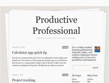 Tablet Screenshot of productiveprofessional.tumblr.com