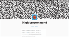 Desktop Screenshot of ihighlyrecommend.tumblr.com