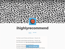 Tablet Screenshot of ihighlyrecommend.tumblr.com