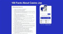 Desktop Screenshot of 100factsaboutcasinojoe.tumblr.com