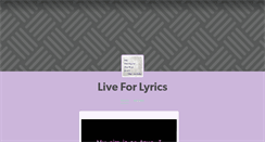 Desktop Screenshot of liveforlyrics.tumblr.com