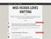 Tablet Screenshot of missviciouslovestoknit.tumblr.com