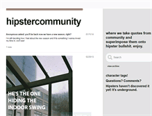 Tablet Screenshot of hipstercommunity.tumblr.com