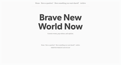 Desktop Screenshot of bravenewworldnow.tumblr.com