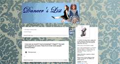 Desktop Screenshot of dancerslist.tumblr.com