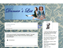 Tablet Screenshot of dancerslist.tumblr.com