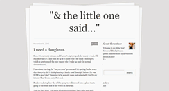 Desktop Screenshot of andthelittleonesaid.tumblr.com
