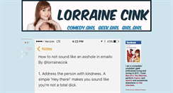 Desktop Screenshot of lorrainecink.tumblr.com