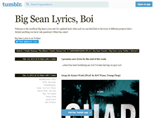 Tablet Screenshot of bigseanlyrics.tumblr.com