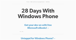 Desktop Screenshot of 28dayswithwindowsphone.tumblr.com