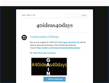 Tablet Screenshot of 40ideas40days.tumblr.com