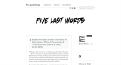 Desktop Screenshot of fivelastwords.tumblr.com