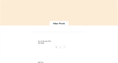 Desktop Screenshot of otherwords.tumblr.com